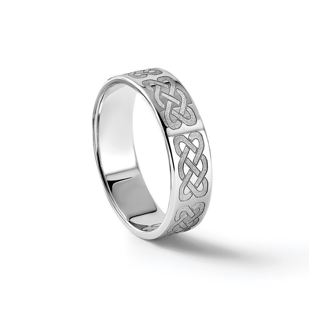 14k White Gold 6mm Lightweight Flat Wedding Band