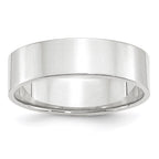 10k White Gold 6mm Lightweight Flat Wedding Band