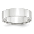 14k White Gold 6mm Lightweight Flat Wedding Band