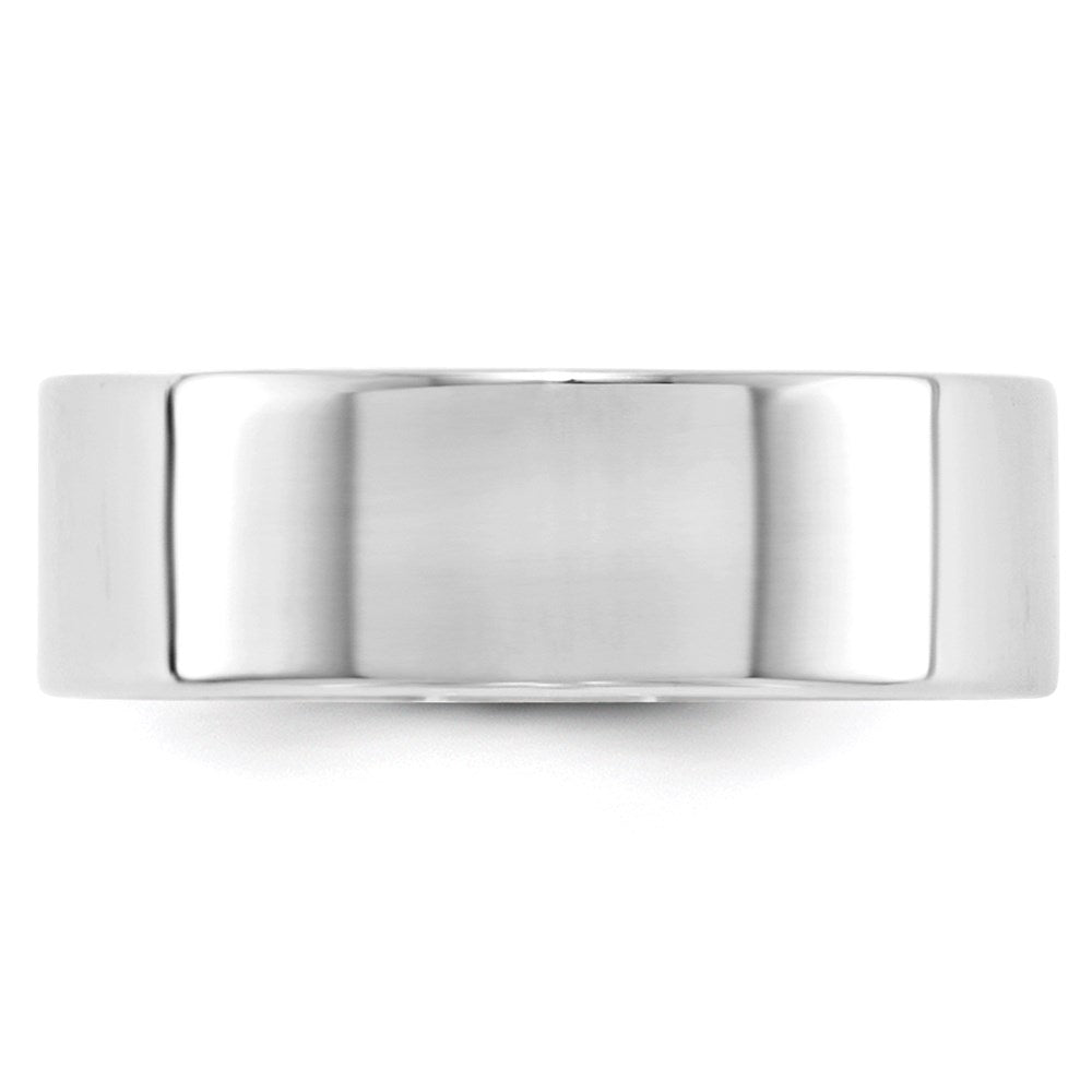 10k White Gold 7mm Lightweight Flat Wedding Band