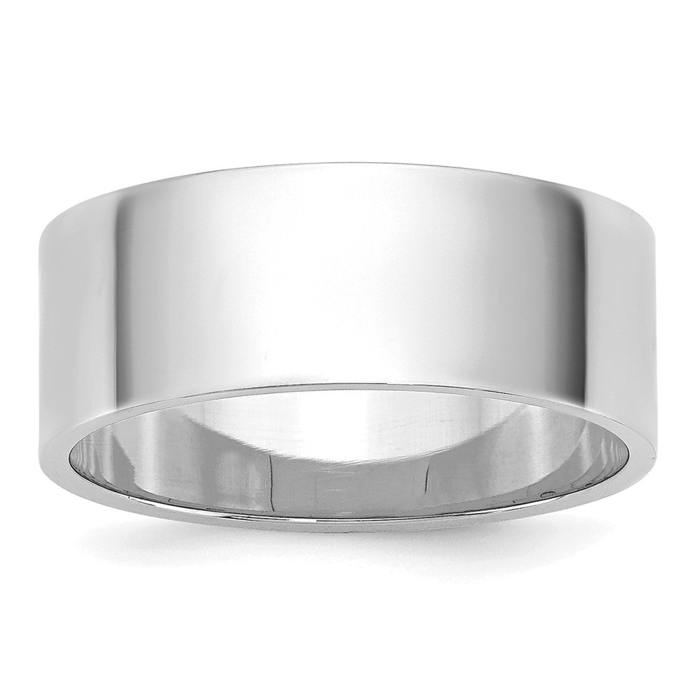 10k White Gold 7mm Lightweight Flat Wedding Band