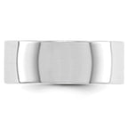 10k White Gold 8mm Lightweight Flat Wedding Band