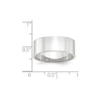 10k White Gold 8mm Lightweight Flat Wedding Band