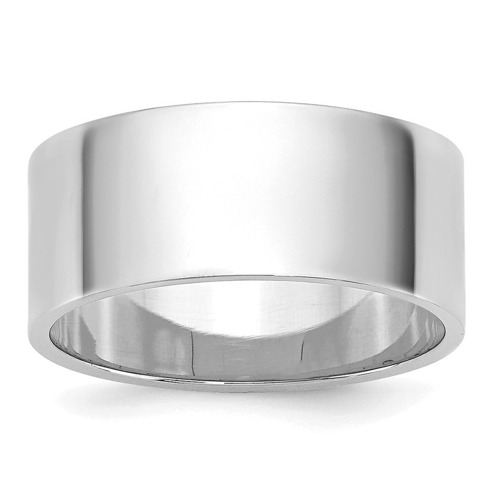 10k White Gold 8mm Lightweight Flat Wedding Band