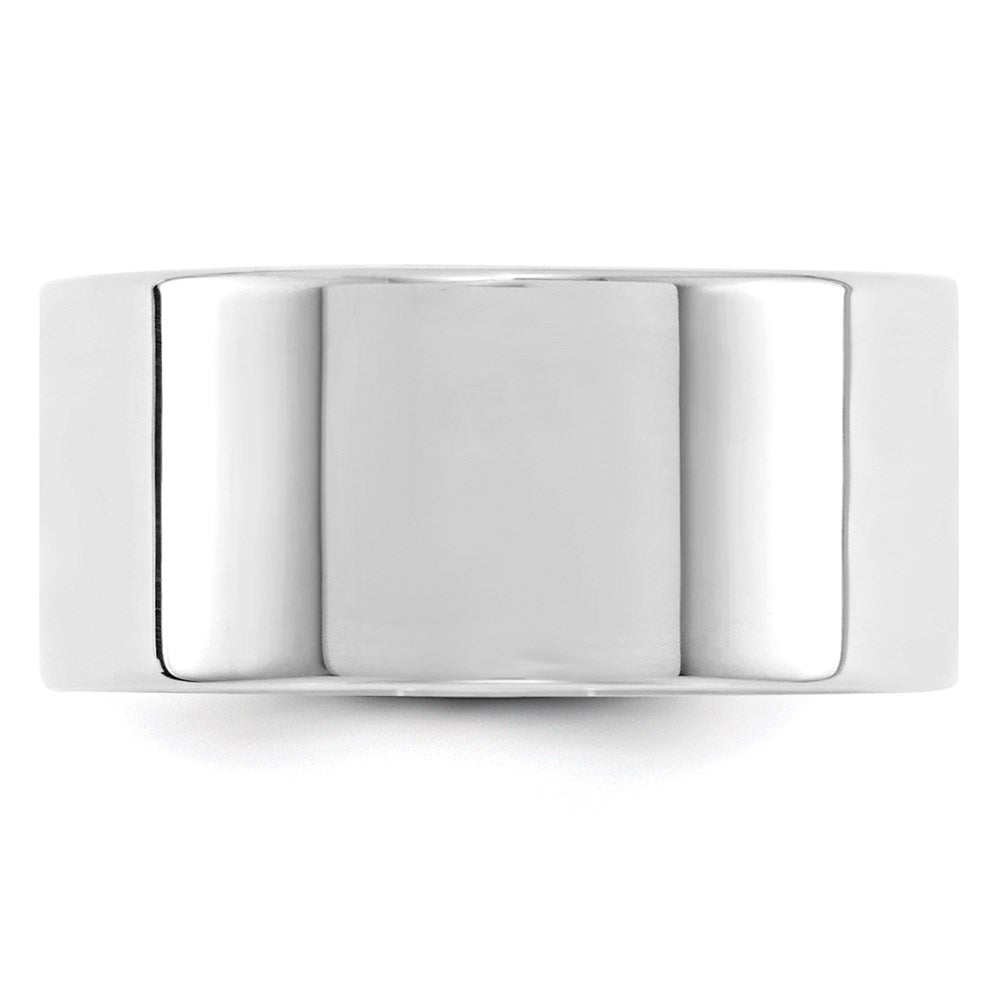 10k White Gold 10mm Lightweight Flat Wedding Band