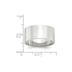14k White Gold 10mm Lightweight Flat Wedding Band
