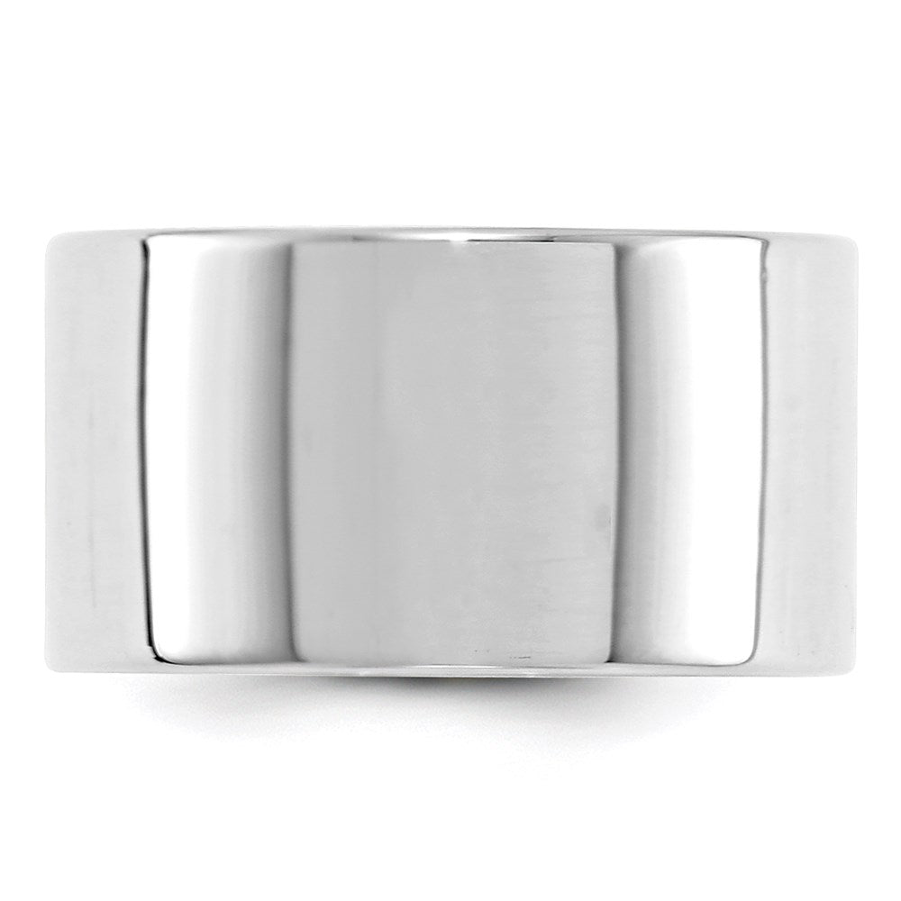10k White Gold 12mm Lightweight Flat Wedding Band