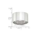 14k White Gold 12mm Lightweight Flat Wedding Band