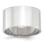 10k White Gold 12mm Lightweight Flat Wedding Band
