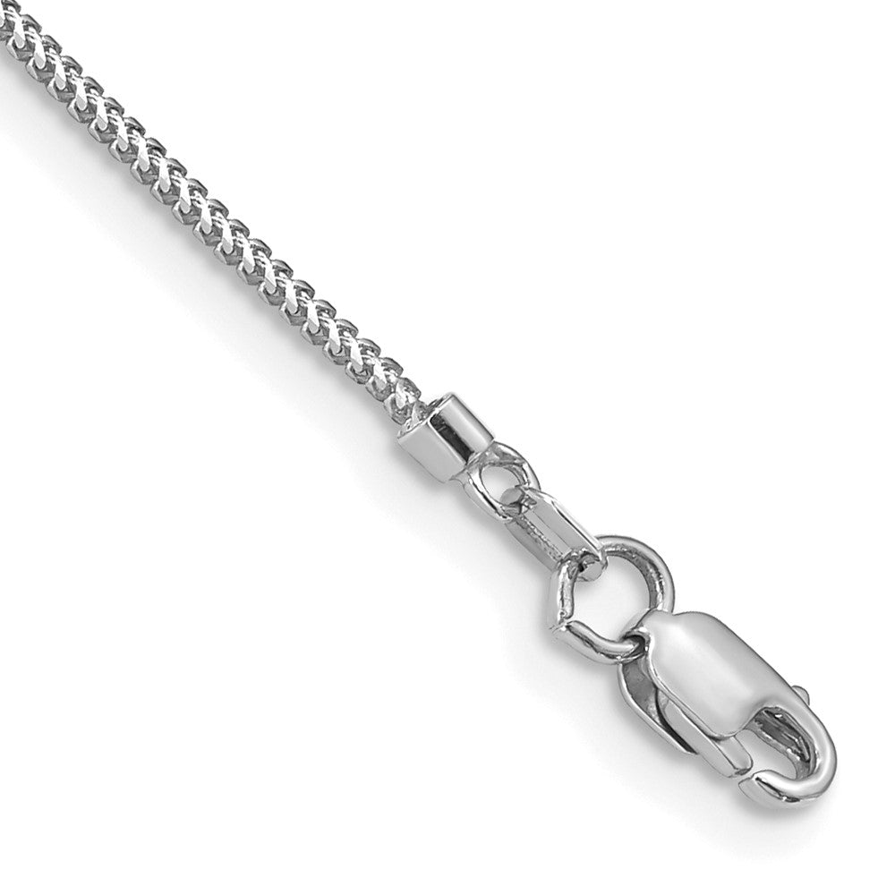 14K White Gold .9mm Franco with Lobster Clasp Bracelet