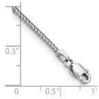 14K White Gold 1mm Franco with Lobster Clasp Bracelet