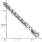 14K White Gold 2.3mm Franco with Lobster Clasp Bracelet