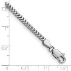 14K White Gold 2.5mm Franco with Lobster Clasp Bracelet