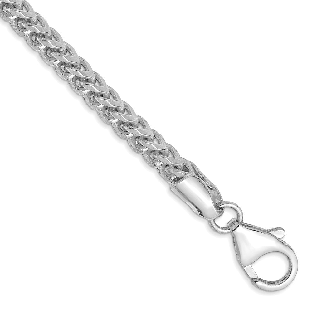 14K White Gold 3mm Franco with Fancy Lobster Clasp Bracelet