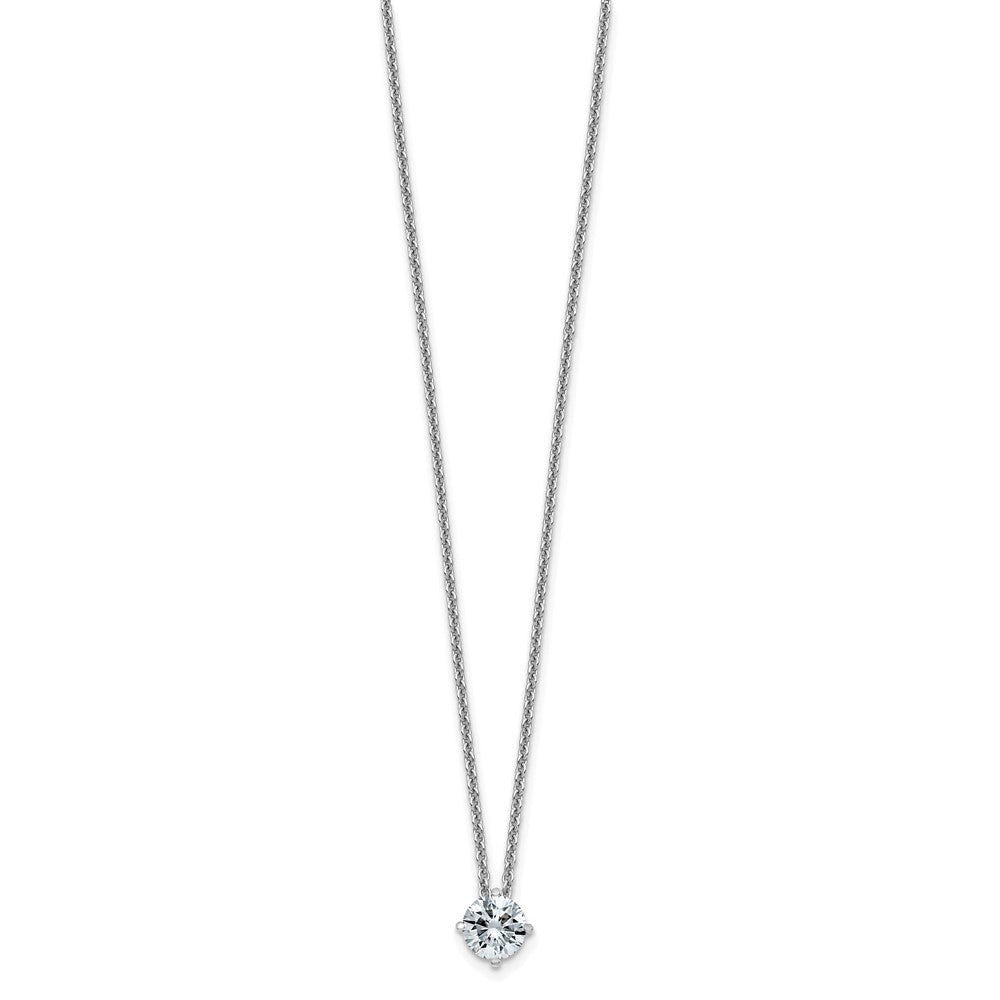 14kw 1/2ct. 5.0mm Round G H I True Light Moissanite Solitaire Necklace