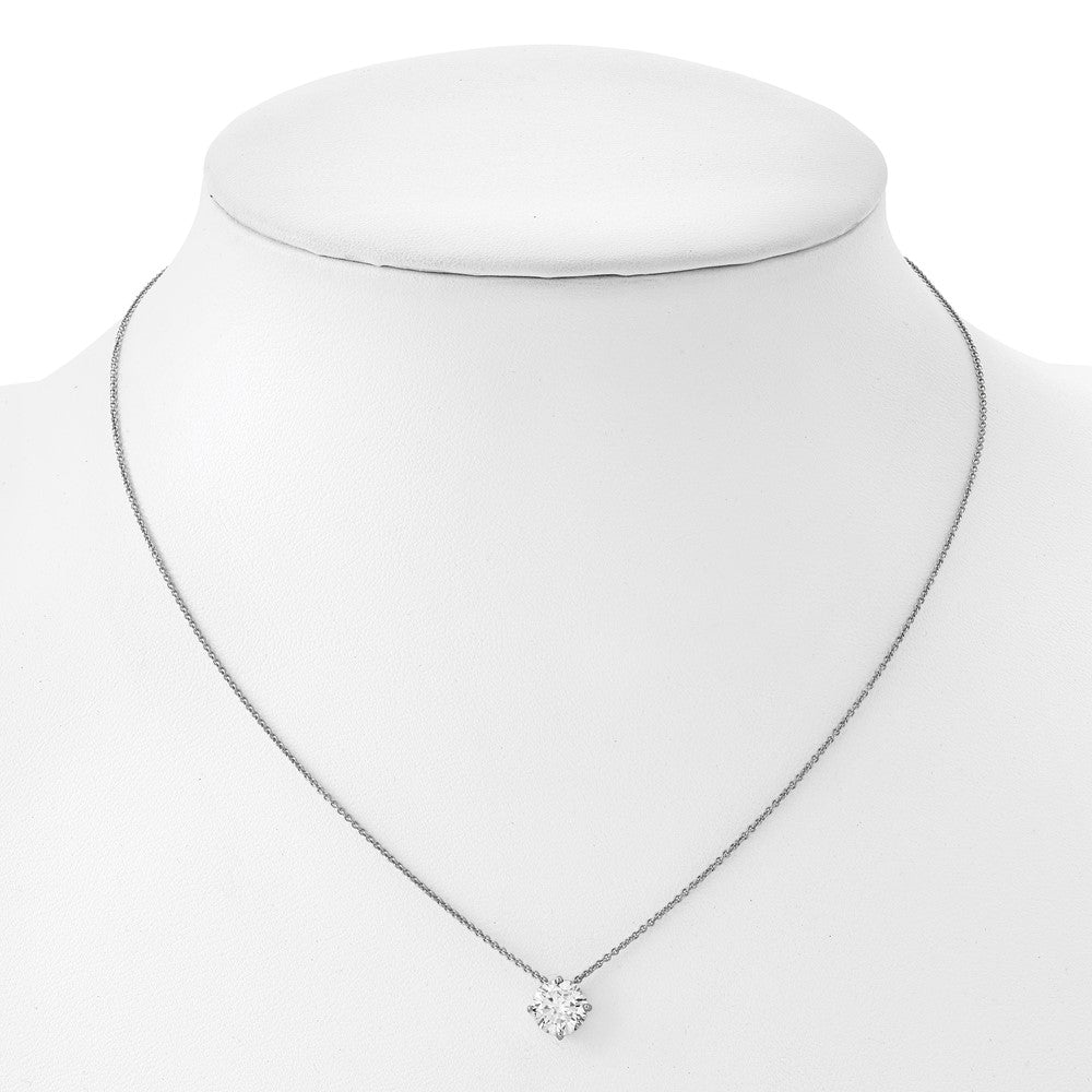 14kw 1/2ct. 5.0mm Round G H I True Light Moissanite Solitaire Necklace