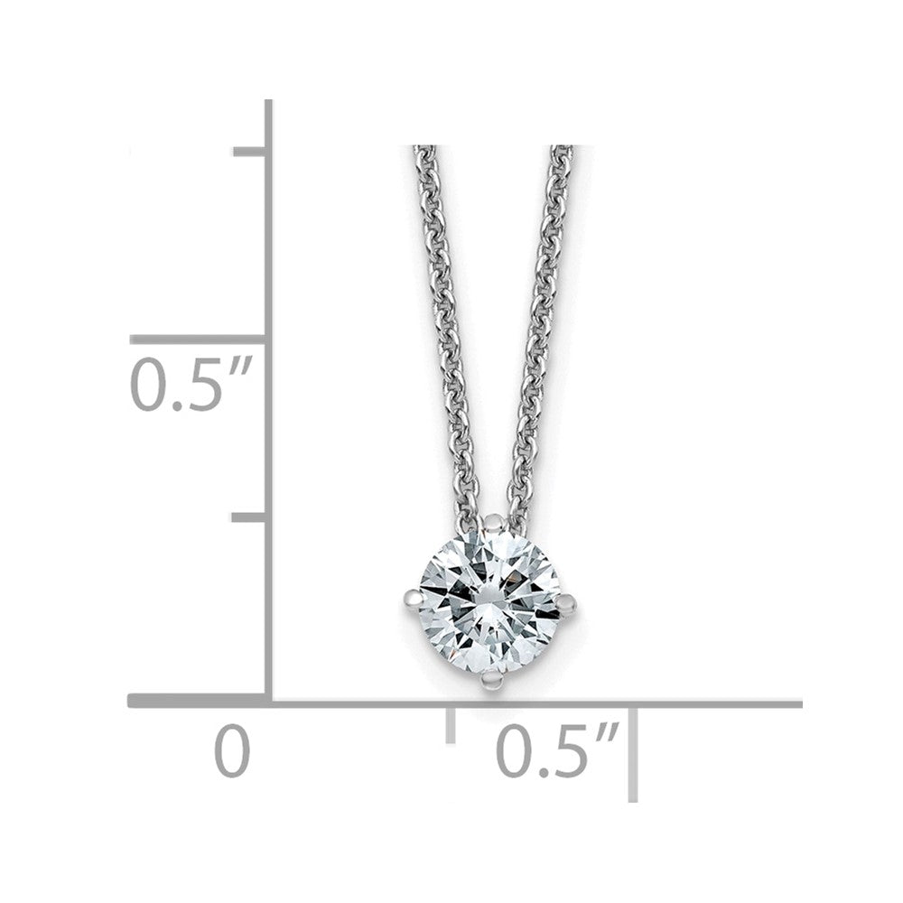 14kw 1/2ct. 5.0mm Round D E F Pure Light Moissanite Solitaire Necklace