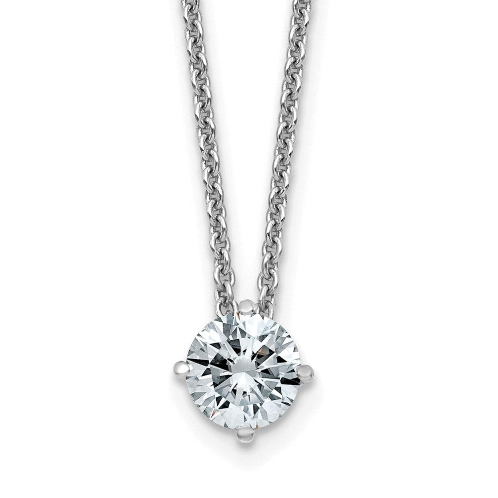 14kw 1/2ct. 5.0mm Round D E F Pure Light Moissanite Solitaire Necklace