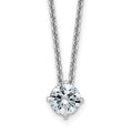 14kw 1/2ct. 5.0mm Round D E F Pure Light Moissanite Solitaire Necklace
