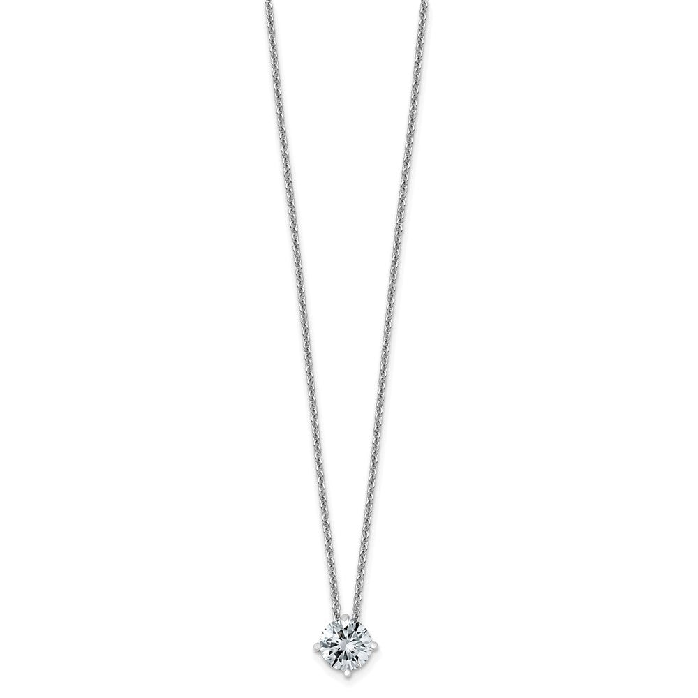14kw 3/4ct. 6.0mm Round G H I True Light Moissanite Solitaire Necklace