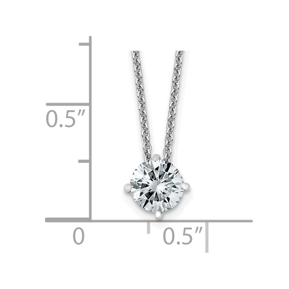 14kw 3/4ct. 6.0mm Round D E F Pure Light Moissanite Solitaire Necklace