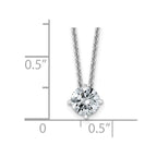 14kw 3/4ct. 6.0mm Round G H I True Light Moissanite Solitaire Necklace