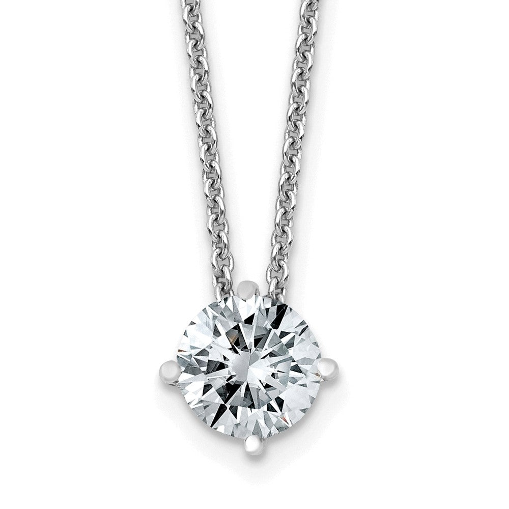 14kw 3/4ct. 6.0mm Round D E F Pure Light Moissanite Solitaire Necklace