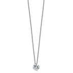 14kw 1ct. 6.5mm Round D E F Pure Light Moissanite Solitaire Necklace