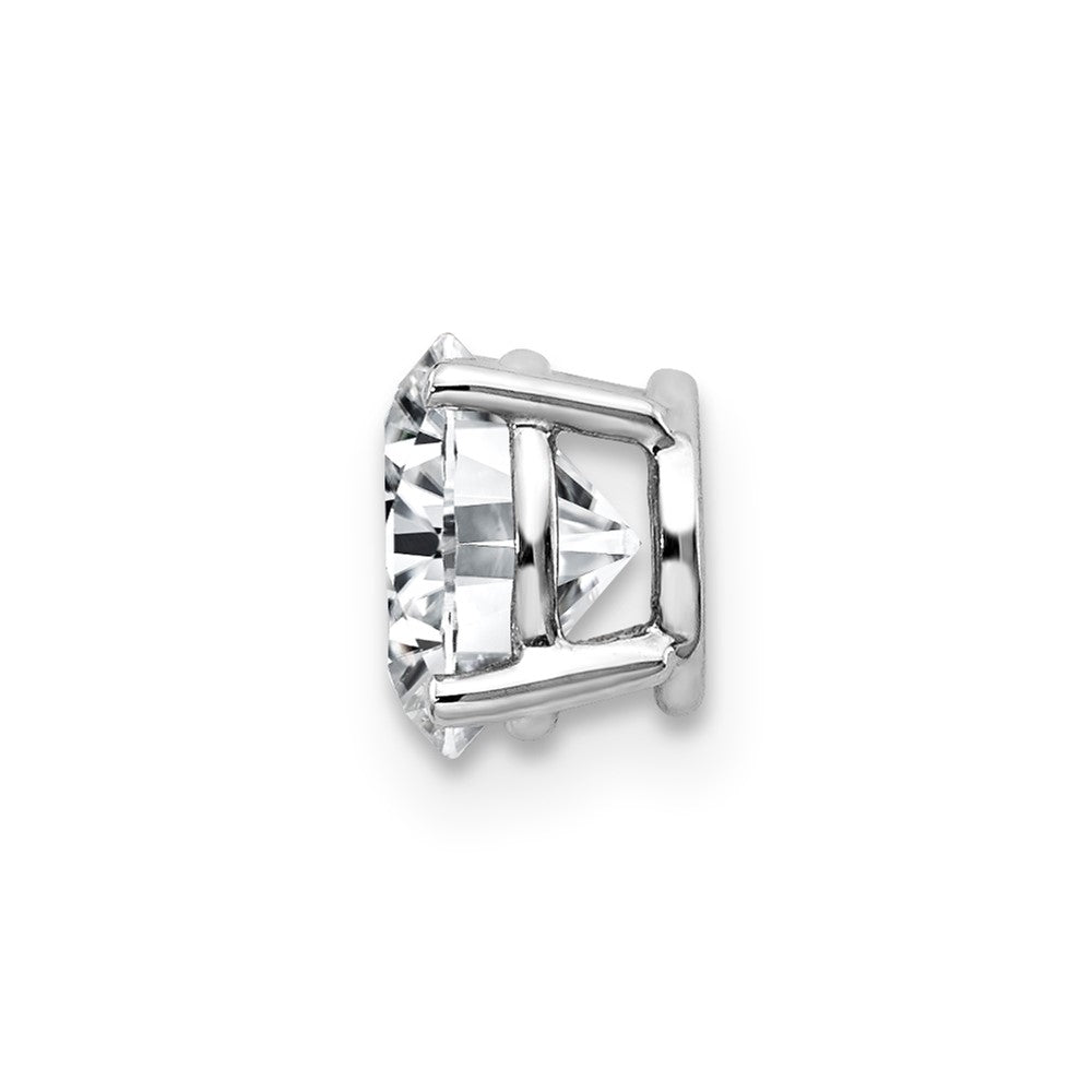 14kw 1ct. 6.5mm Round D E F Pure Light Moissanite Solitaire Necklace