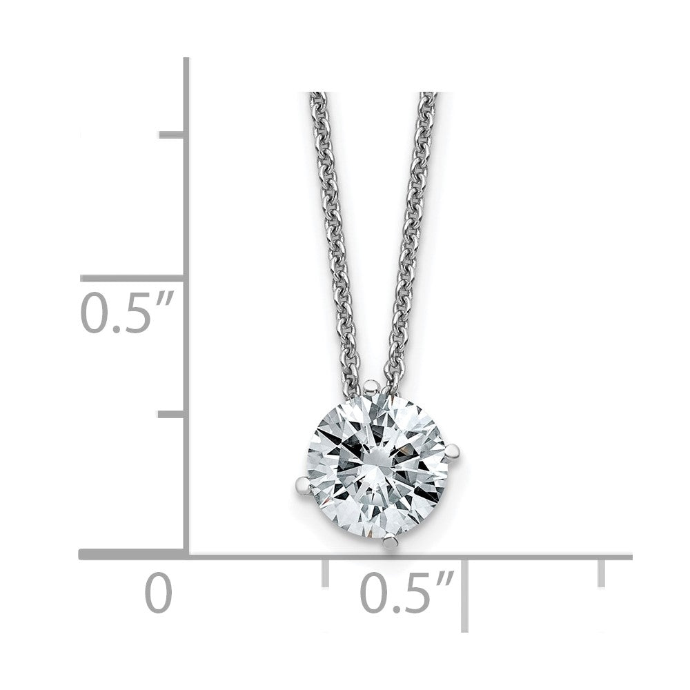 14kw 1ct. 6.5mm Round D E F Pure Light Moissanite Solitaire Necklace