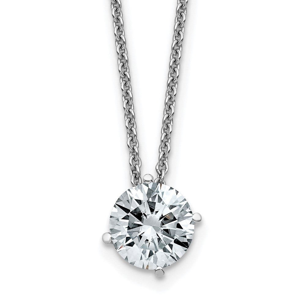 14kw 1ct. 6.5mm Round G H I True Light Moissanite Solitaire Necklace