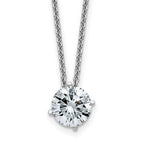 14kw 1ct. 6.5mm Round G H I True Light Moissanite Solitaire Necklace
