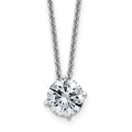 14kw 1ct. 6.5mm Round D E F Pure Light Moissanite Solitaire Necklace