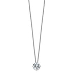 14kw 2ct. 8.0mm Round G H I True Light Moissanite Solitaire Necklace