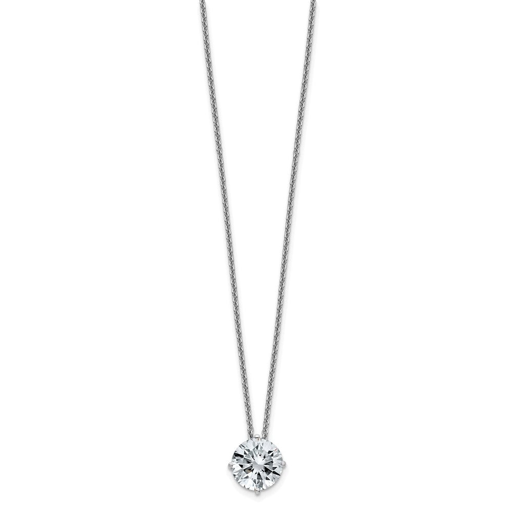 14kw 2ct. 8.0mm Round G H I True Light Moissanite Solitaire Necklace