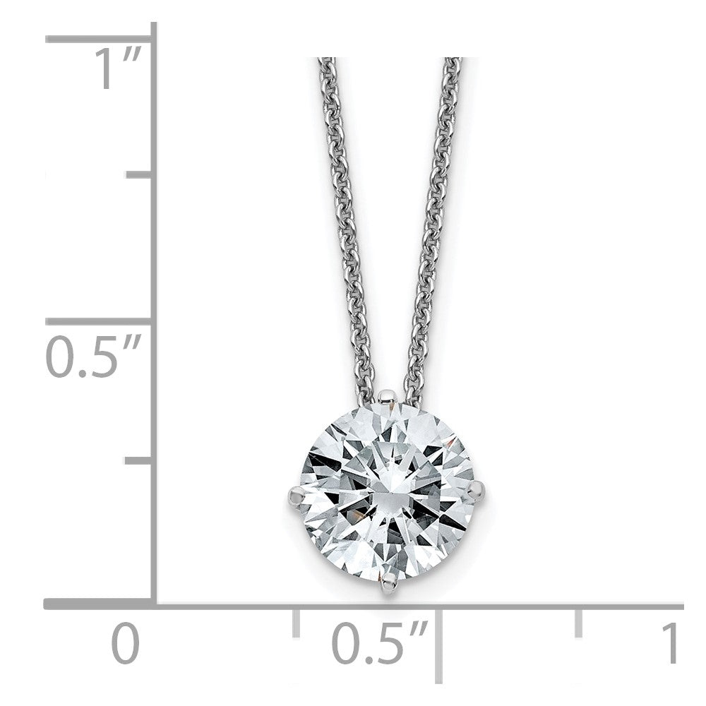 14kw 2ct. 8.0mm Round G H I True Light Moissanite Solitaire Necklace
