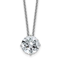 14kw 2ct. 8.0mm Round D E F Pure Light Moissanite Solitaire Necklace
