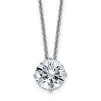 14kw 2ct. 8.0mm Round D E F Pure Light Moissanite Solitaire Necklace