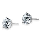 14k White Gold 2.50ct. 7.0mm Round D E F Pure Light Moissanite Earrings