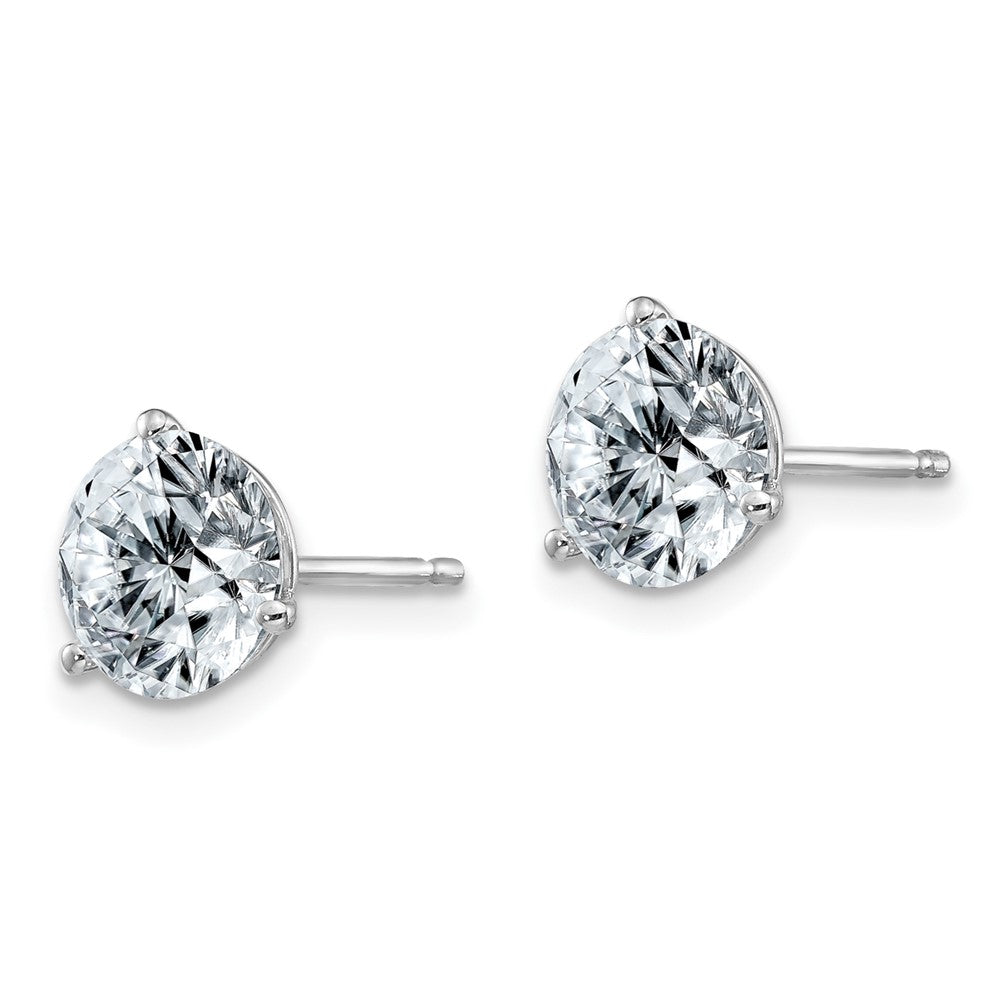 14k White Gold 2.50ct. 7.0mm Round D E F Pure Light Moissanite Earrings
