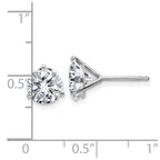 14k White Gold 2.50ct. 7.0mm Round J-K Color Moissanite Earrings