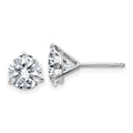 14k White Gold 2.50ct. 7.0mm Round D E F Pure Light Moissanite Earrings