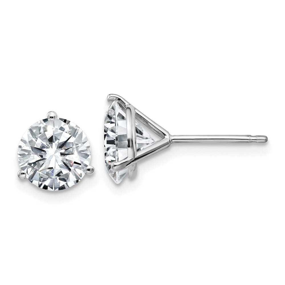 14k White Gold 2.50ct. 7.0mm Round J-K Color Moissanite Earrings