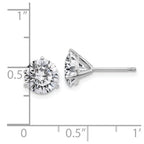14k White Gold 3ct. 7.5mm Round G H I True Light Moissanite Earrings