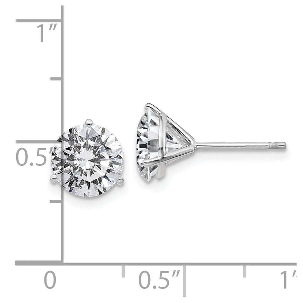 14k White Gold 3ct. 7.5mm Round G H I True Light Moissanite Earrings
