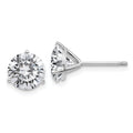 14k White Gold 3ct. 7.5mm Round G H I True Light Moissanite Earrings