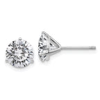 14k White Gold 3ct. 7.5mm Round G H I True Light Moissanite Earrings