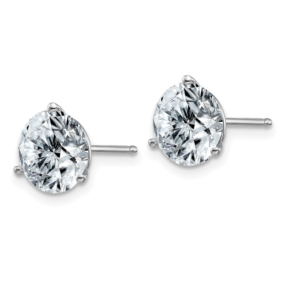 14k White Gold 4ct. 8.0mm Round G H I True Light Moissanite Earrings