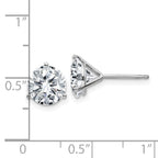 14k White Gold 4ct. 8.0mm Round G H I True Light Moissanite Earrings