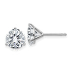 14k White Gold 4ct. 8.0mm Round G H I True Light Moissanite Earrings